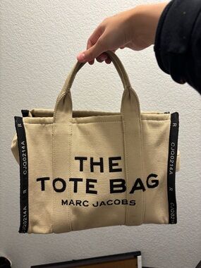 Marc Jacobs Beige Canvas Tote with Black Logo
